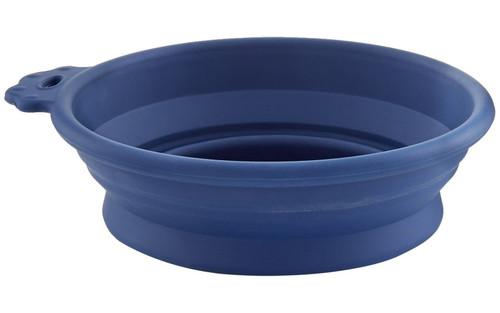 Petmate Round Silicone Travel Pet Bowl Blue