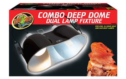 Zoo Med Combo Deep Dome Dual Lamp Fixture for Reptile Bulbs