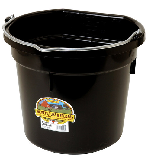 Flat Back Black Bucket, 20 quart