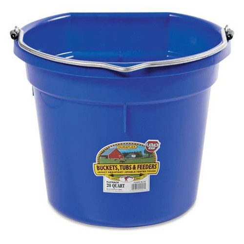 Flat Back Blue Bucket, 20 quart