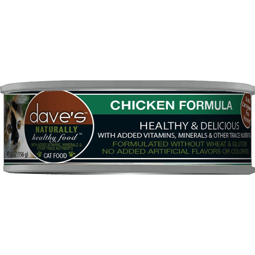 Dave’s Naturally Healthy Grain-Free Chicken Formula Canned Cat Food, 5.5oz