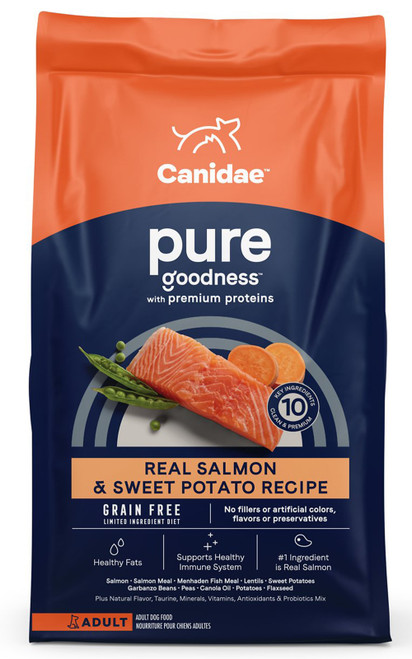 Canidae PURE Grain-Free Raw-Coated Salmon & Sweet Potato Dry Dog Food, 24 lb