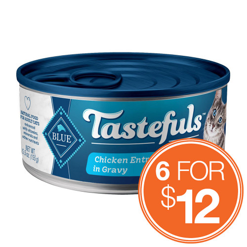 Blue Buffalo Tastefuls Flaked Chicken in Gravy Adult Cat Food, 5.5 oz