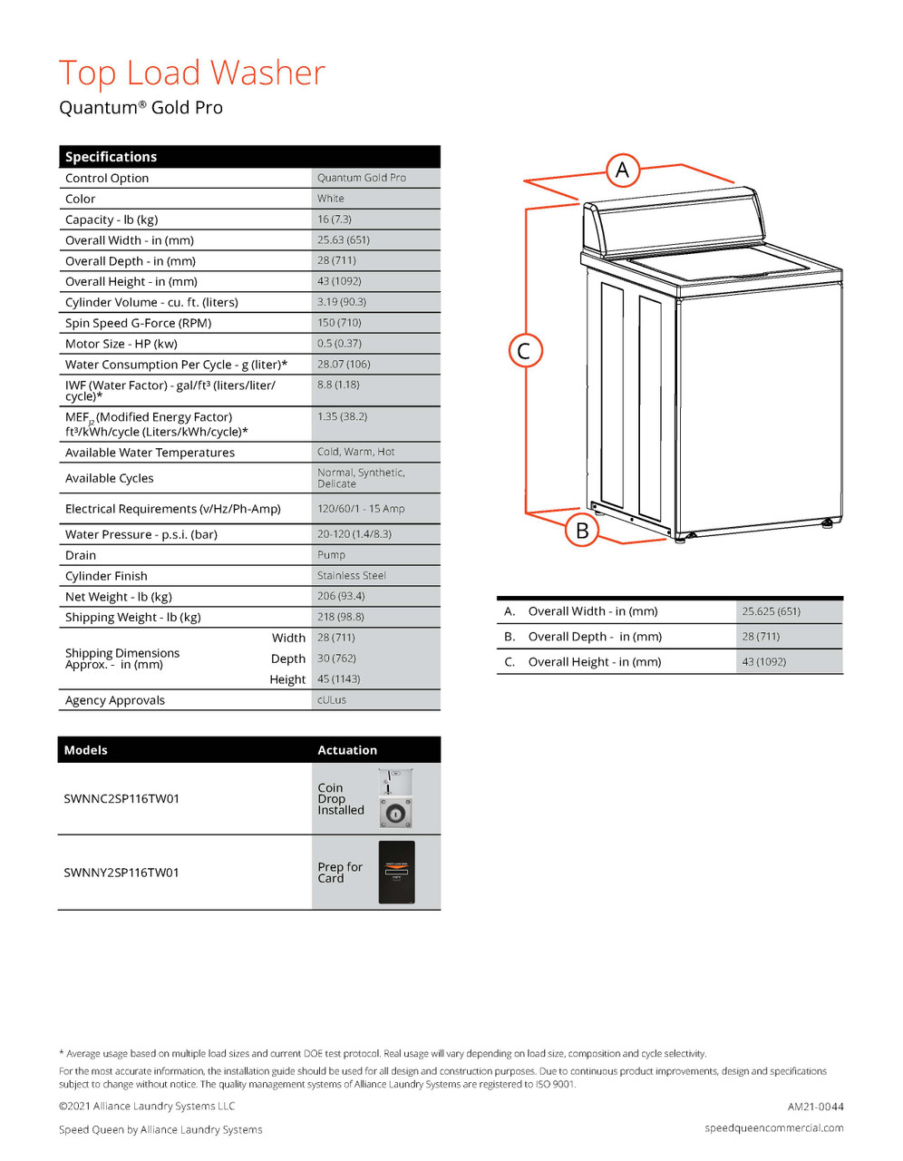 Speed Queen Commercial Multi Housing Top Load Washer With Quantum Gold Pro Control