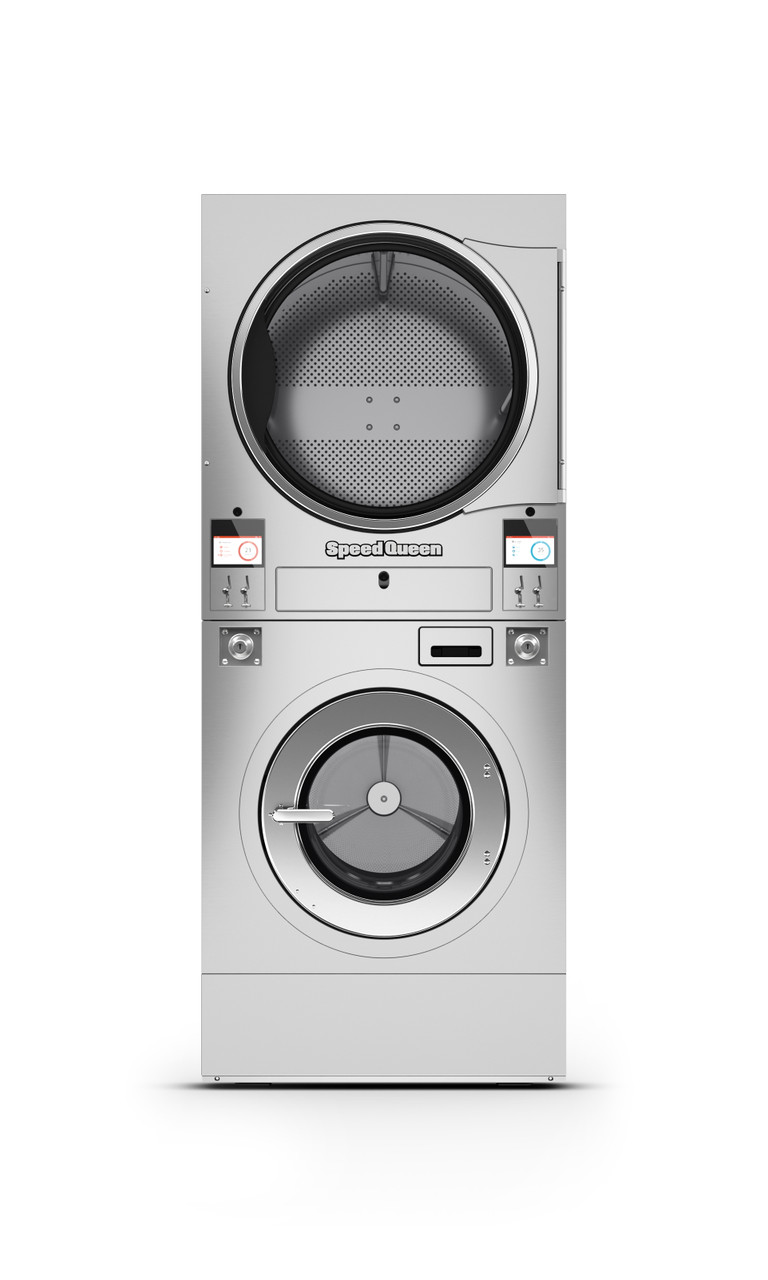 SST030NVCAXS3YE000 Speed Queen Commercial Multi-Housing Stacked Washer-Extractor/Tumble Dryers With Quantum Touch Controls