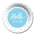 Lunch/Dessert Plate (8Ct) - Hello Little One (Blue)