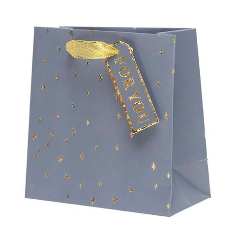 Petite Embellished Gift Bag - Starry Gold