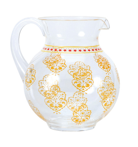 Acrylic Pitcher - Orange Ikat