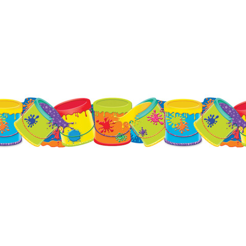 Color My World Paint Buckets Extra Wide Die Cut Deco Trim®