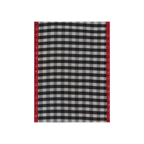 Offray Zinger Wired Edge Ribbon BlackWhite