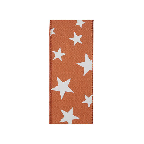 Offray Star Spirit Wired Edge Ribbon Burnt Orange