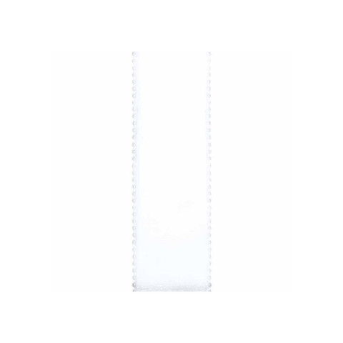 Offray Pearl Edge Sheer Wired Edge Ribbon White
