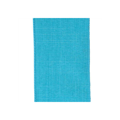 Offray Linen Wired Edge Ribbon Turquoise