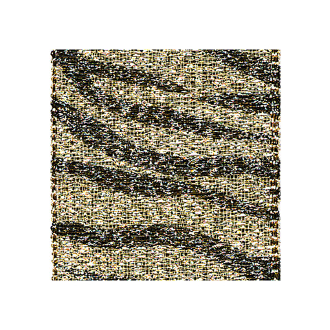 Offray Jeweled Zebra Ribbon Metallic Gold