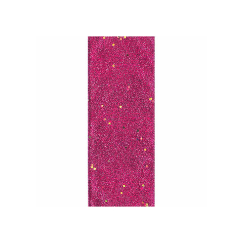 Offray Glitterie Wired Edge Ribbon Fuchsia