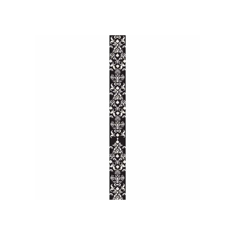 Offray French Block Damask Pattern Ribbon Black