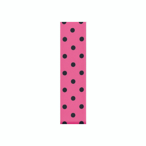 Offray Dippy Dots Ribbon Hot PinkBlack Offray Dippy Dots Ribbon Hot PinkBlack