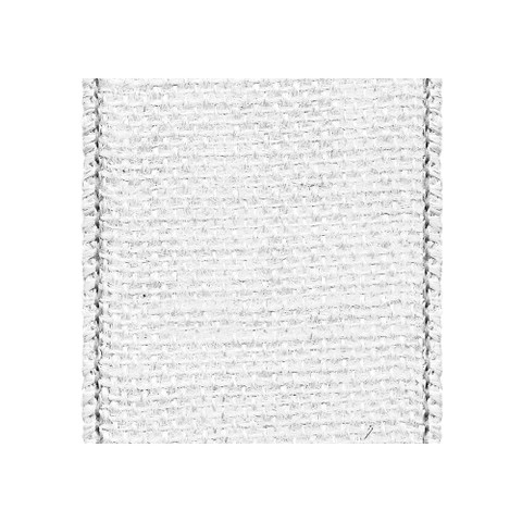 Offray Burlap Wired Edge Ribbon White
