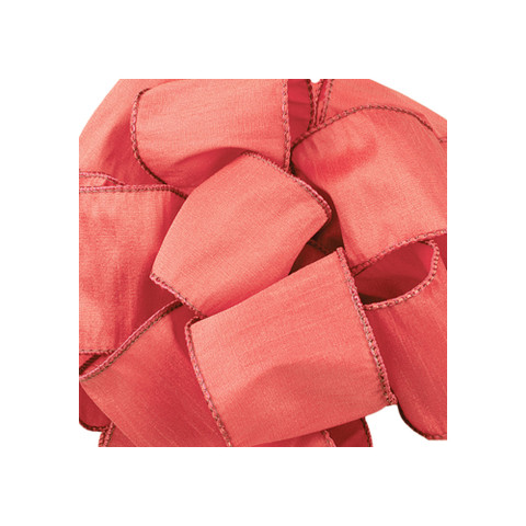 Offray Anisha Wired Edge Ribbon Red Coral