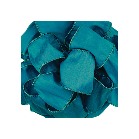 Offray Anisha Wired Edge Ribbon Deep Teal