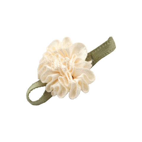 Petite Swirl Ribbon Rose Cream