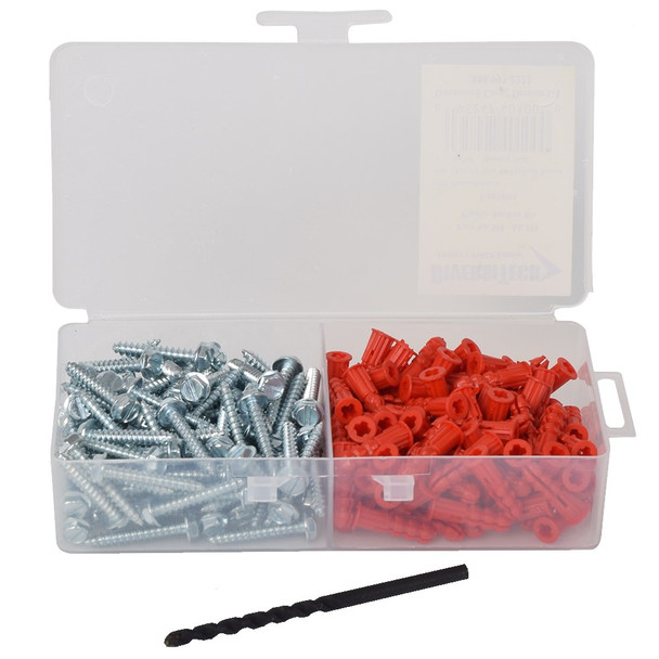 DiversiTech - Anchor Kit- Anchor size 1/4" X 1", Screw Size #10 X 1-1/4" HWH, Head Size 5/16 Hex