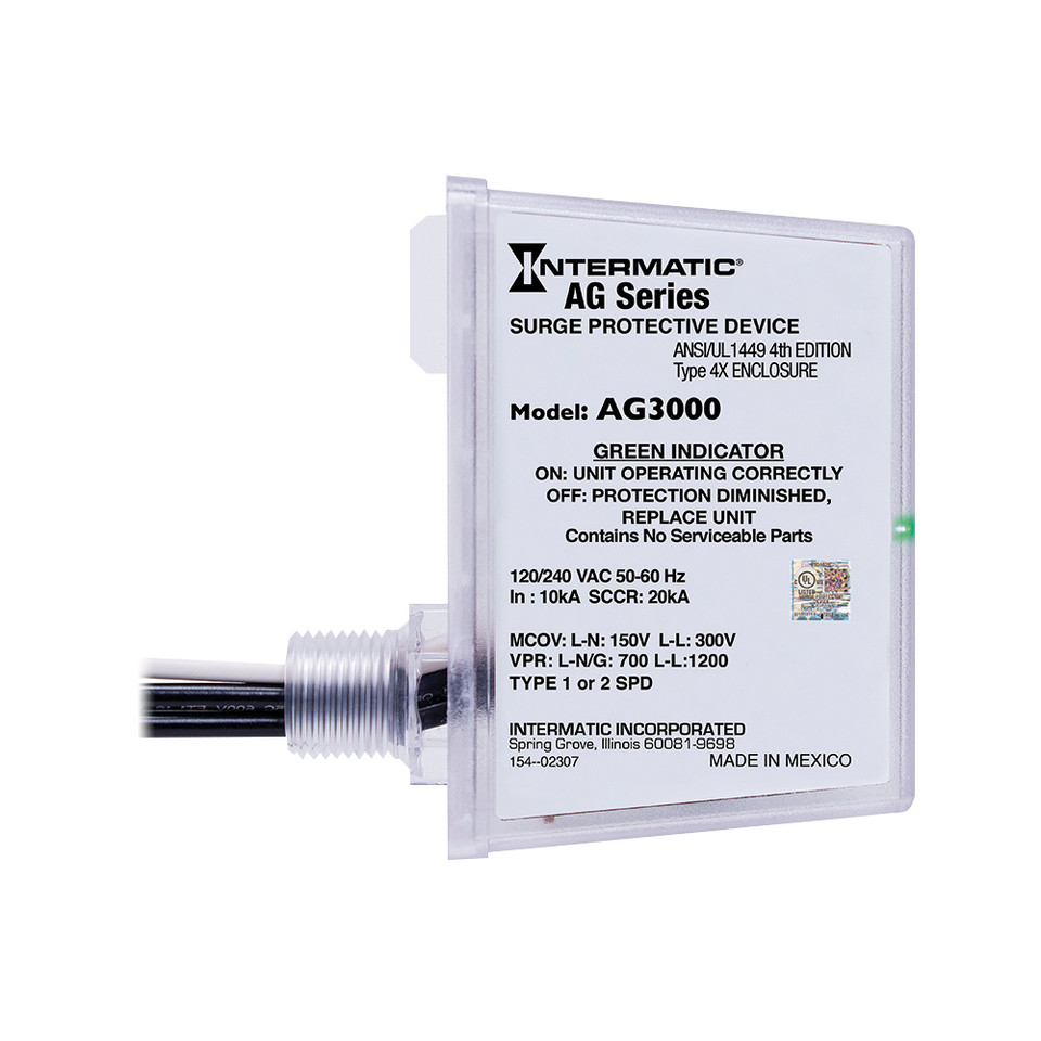 Intermatic AG3000 HVAC Surge Protector, 120/240 VAC, Type 4x Enclosure