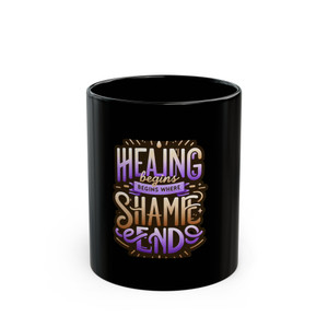 "Healing Begins" - Black Mug 