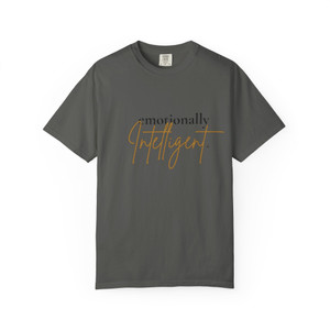 Emotionally Intelligent statement T-shirt featuring bold typography on a unisex tee.
