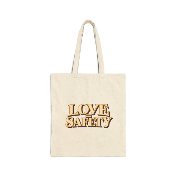 "Love = Safety." Canvas Tote