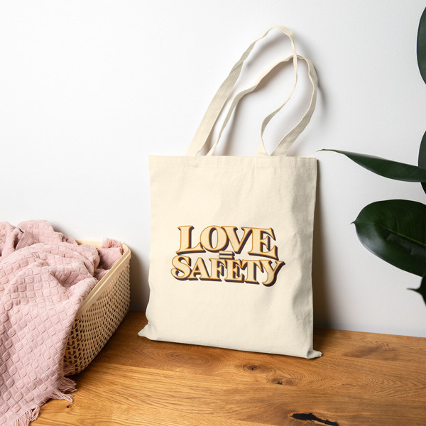 "Love = Safety." Canvas Tote
