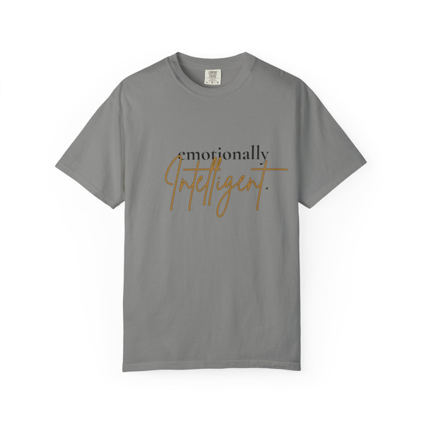 Emotionally Intelligent statement T-shirt featuring bold typography on a unisex tee.