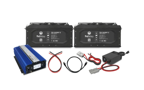 BigBattery | 12V | LiFePO4 | Off-Grid Storage Kit | 2X HUSKY2 + AIMS Inverter & Charger | K0744
