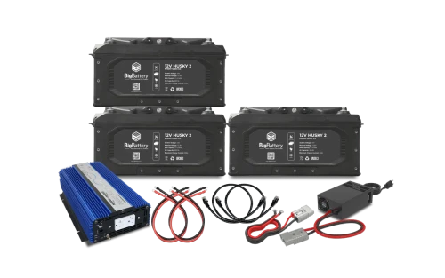 BigBattery | 12V | LiFePO4 | 3X HUSKY2 Kit with AIMS Inverter & Charger | K0745