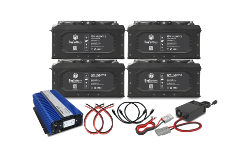 BigBattery | 48V | LiFePO4 | Off-Grid Storage Battery Kit | 4x HUSKY2 + AIMS Inverter & Charger | K0746