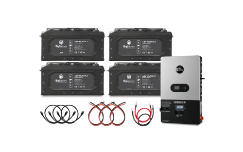 BigBattery | 48V | LiFePO4 | Off-Grid Storage Battery Kit | 4X HUSKY 2 + EG4 12K Inverter | K0707