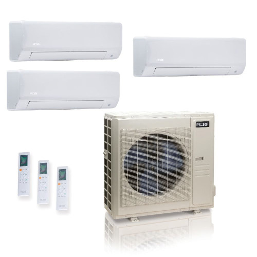 48,000 BTU 24 SEER2 ACiQ Standard 3-Zone Wall Mount Mini Split System | R454B | 230v - 6+12+24 - ES-48Z-M6C / ACIQ-06W / ACIQ-12W / ACIQ-24W  Mini Split Systems Direct