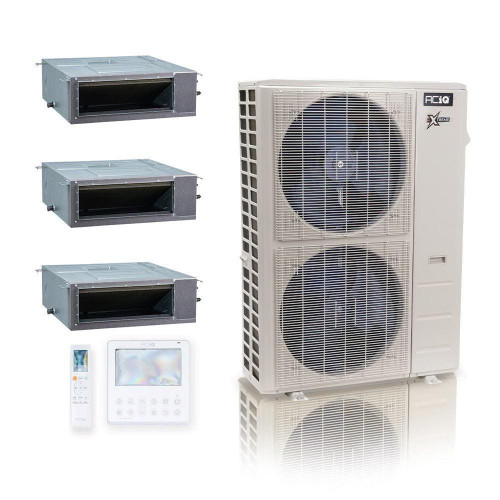 48,000 BTU ACIQ Extreme 20.4 SEER2 Tri Zone Concealed Duct Mini Split Heat Pump System - R454B | 230V - 9 + 12 + 12 - ACiQ-48Z-HH-M6C / ACIQ-09CD-HH-MC / ACIQ-12CD-HH-MC-2  Mini Split Systems Direct