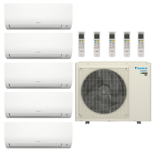 48,000 BTU 20 SEER2 Daikin 5 Zone Ductless Mini Split Heat Pump System - 7K-7K-7K-9K-9K - 5MXM48AVJU9 - (3) CTXV07AVJU9  - (2) FTXV09AVJU9  Mini Split Systems Direct