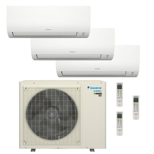 Daikin 24,000 Btu 21 SEER2 R-32 3-Zone Ductless Mini Split Heat Pump System - 7K-7K-7K - 3MXM24AVJU9 - CTXV07AVJU9 - CTXV07AVJU9 - CTXV07AVJU9  Mini Split Systems Direct