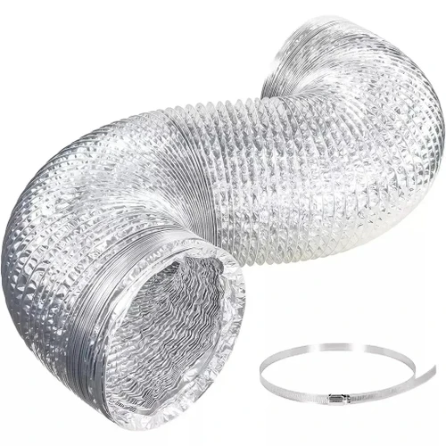 AlorAir Dehumidifier Aluminum Foil Intake Duct 10 inches Diameter 10 ft Long with Duct Clamps - AA-DFA-10  Mini Split Systems Direct