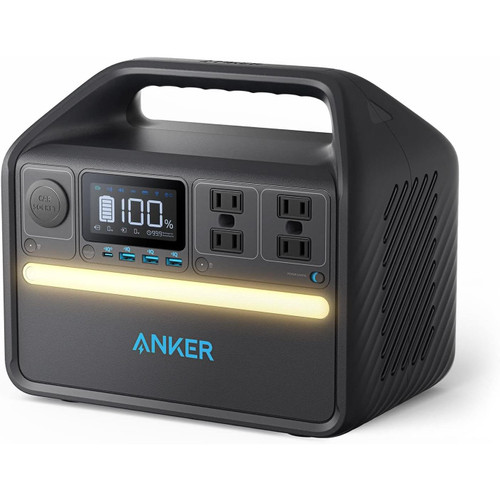 Anker 536 Portable Power Station, 508Wh Solar Generator (Solar Panel Optional) with LiFePO4 Battery Pack, 500W 9-Port Powerhouse, 4 AC Outlets, 60W USB-C PD Output, LED Light for Outdoor Camping, RV