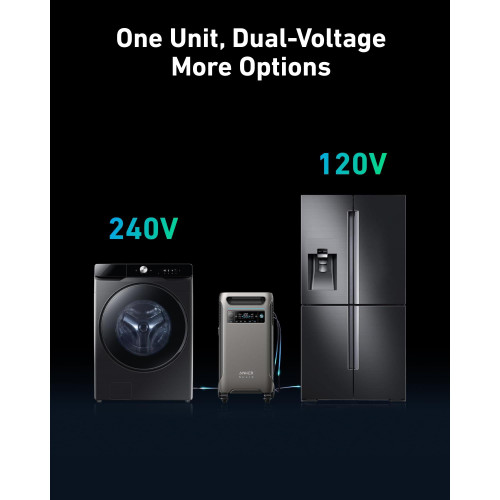 Anker SOLIX F3800 Portable Power Station and BP3800 Expansion Battery, 7.68kWh LiFePO4 Batteries, 6000W AC Output, Solar Generator for Home Backup, RVs, Emergencies, Power Outages, and Outdoor Camping