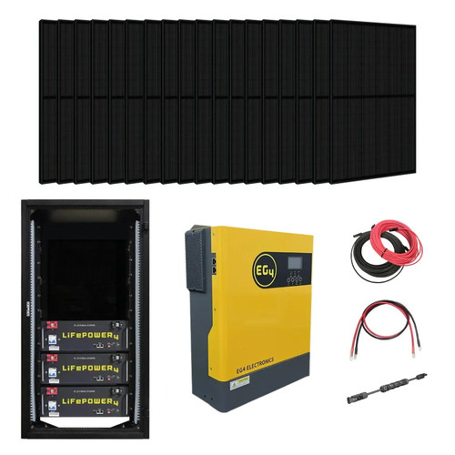 Complete Off-Grid Solar Kit - 3000W 120V Output / 48VDC [15.4kWh EG4-LifePower4 Lithium Powerwall] 48VDC + 4,800 Watts of Solar PV | [KIT-E0001] - KIT-E0001  Mini Split Systems Direct