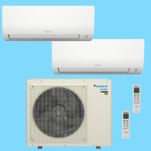 Daikin 18,000 Btu 21 SEER2 R-32 2-Zone Ductless Mini Split Heat Pump System - 7K-7K - 2MXM18AVJU9 - CTXV07AVJU9 - CTXV07AVJU9  Mini Split Systems Direct