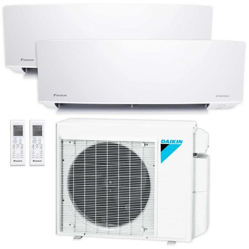 Daikin CIRRA Series 24,000 BTU 17 SEER2 2-Zone Ductless Mini Split Air Conditioner Heat Pump System 208/230V - 12K + 12K - 2MX18AXVJU / CTX12AXVJU / CTX12AXVJU  Mini Split Systems Direct