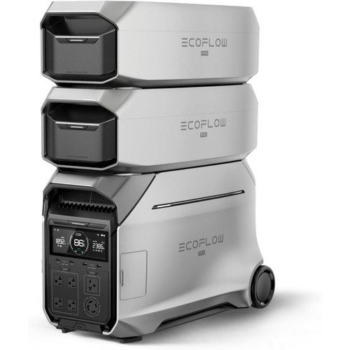 EF ECOFLOW 12kWh Portable Power Station: DELTA Pro 3 with 2 Extra Battery, 120/240V 4000W AC Output, Solar Generator for Home Use, Camping, Emergencies, Power Outages, RVs, and Outdoor Generators