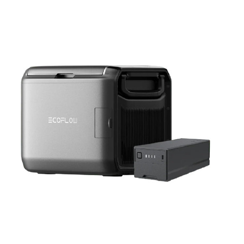 EF ECOFLOW GLACIER Classic 55L Portable Fridge Freezer with Battery, 39H Cooling Car Refrigerator, Battery Powered with App Control, 6 Charging Options, Fast&Quiet Electric Cooler for Camping, RV