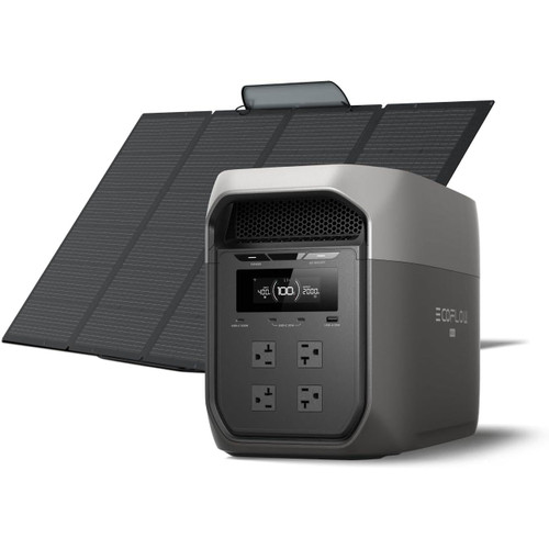 EF ECOFLOW Portable Power Station DELTA 3 MAX with 400W Solar Panel, 3400W X-Boost Output, Ultra-Fast 0-80% Charging in 1.13 Hr, Home Backup & RV Camping