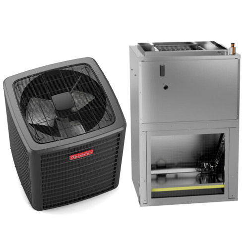 Goodman 2 Ton 15.2 SEER2 R-32 Heat Pump System and Front Return Air Handler with 8kW Heat Kit - GLZS4BA2410 / AWST30LU1308  Mini Split Systems Direct